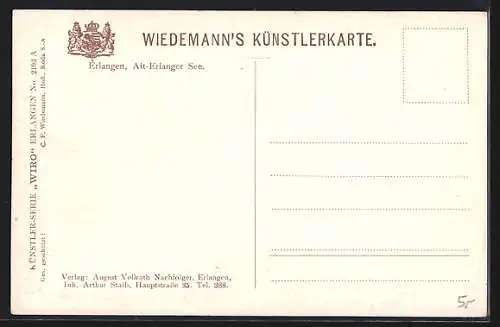 Künstler-AK Erlangen, Alt-Erlanger-See