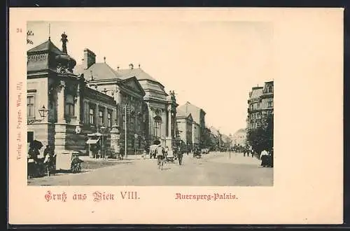 AK Wien, Strassenpartie am Auersperg-Palais