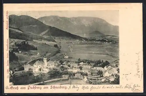 AK Puchberg am Schneeberg, Ortsansicht mit Blick ins Land