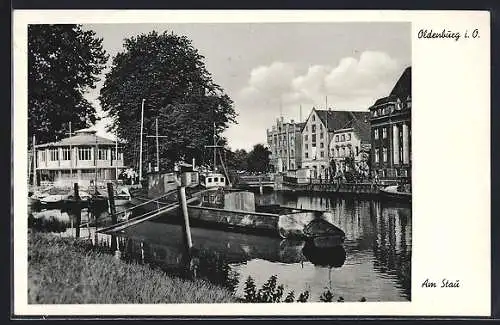AK Oldenburg i. O., Am Stau, Dampfer