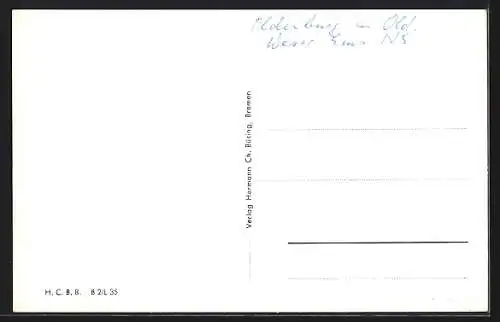 AK Oldenburg i. O., Partie am Stau mit Booten