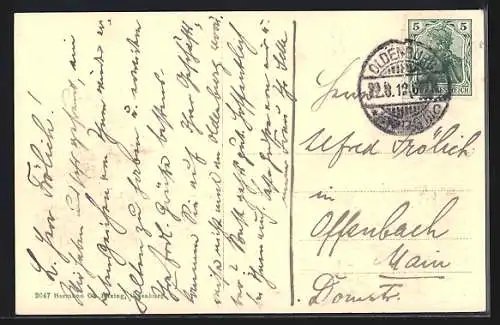 AK Oldenburg i. O., Partie am Stau, Boote treiben im Wasser