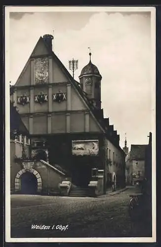 AK Weiden / Oberpfalz, Strassenpartie