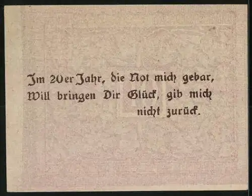 Notgeld Göstling, 10 Heller, Schluchtlandschaft und Spruchtext