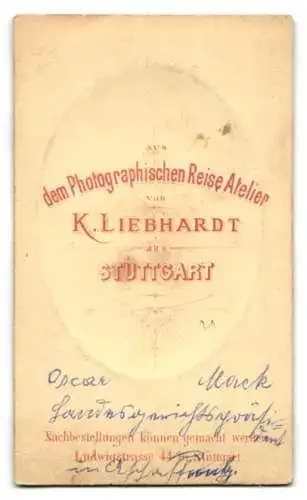 Fotografie K. Liebhardt, Stuttgart, Portrait Oscar Mack, Landgerichtspräsident von Aschaffenburg