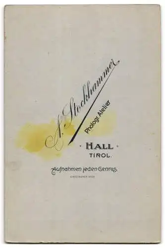 Fotografie A. Stockhammer, Hall / Tirol, österreichisches Ehepaar im Brautkleid mit Schleier und Anzug