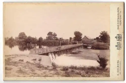 Fotografie C. Colberg, Bad Oeynhausen, Ansicht Bad Oeynhausen-Werste, Uferpartie am Nadelwehr, Wehr