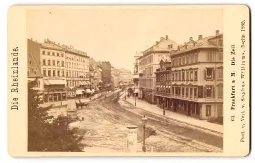 Fotografie Sophus Williams, Berlin, Ansicht Frankfurt / Main, die Zeil, Strassenansicht mit Geschäftshäusern um 1880