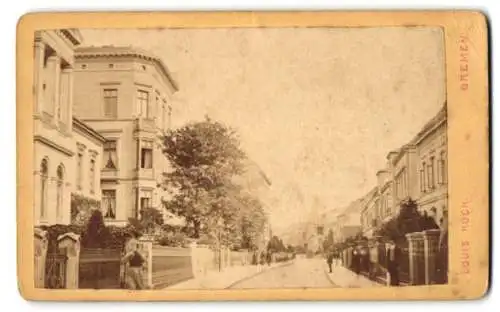 Fotografie Louis Koch, Bremen, Ansicht Bremen, Strassenansicht in einem Villenviertel