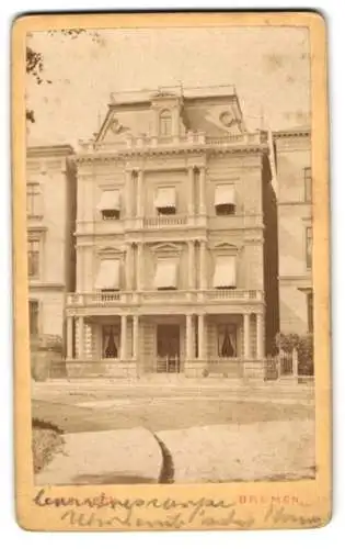 Fotografie Louis Koch, Bremen, Ansicht Bremen, Contrescarpe, Strassenansicht mit Villa