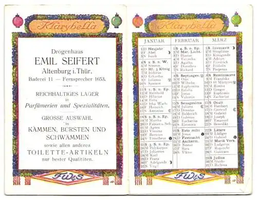 Kalender Karlsruhe 1925, Wohlriechender Taschenkalender F. Wolff & Sohn, Lampion's, Feuerwerk in Venedig