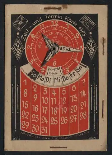 Kalender Zeit - und Termin-Karte mit 200 jährigem Kalender, Bewegliche Festtage 1946-1950