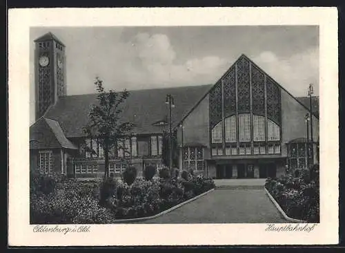 AK Oldenburg i. O., Hauptbahnhof, Eingang