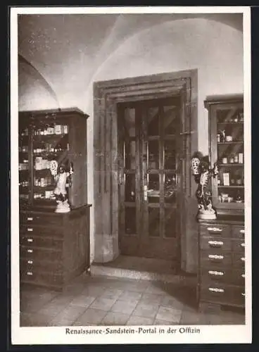 AK Bayreuth, Renaissance-Sandstein-Portal in der Offizin