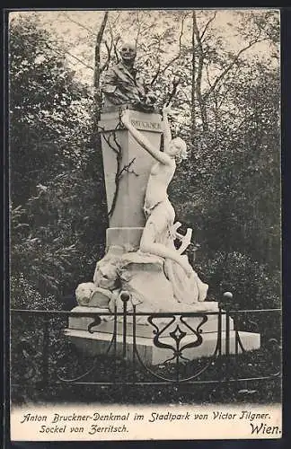 AK Wien, Anton Bruckner-Denkmal im Stadtpark