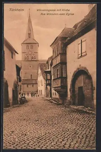 AK Türkheim, Wikrammgasse mit Kirche