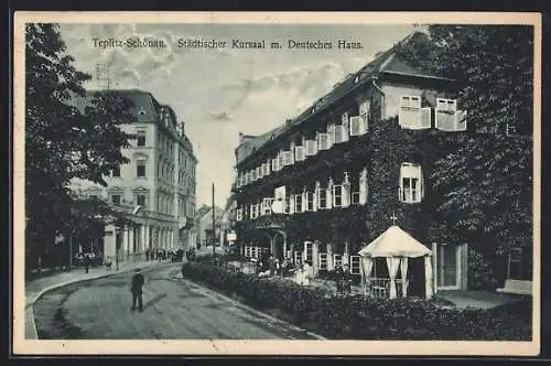 AK Teplitz-Schönau, Städtischer Kursaal und Deutsches Haus