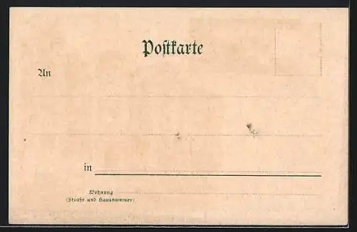 Lithographie München, Forst-Akademie (Amalierstrasse) Hinterfront, Universität Vorderfront