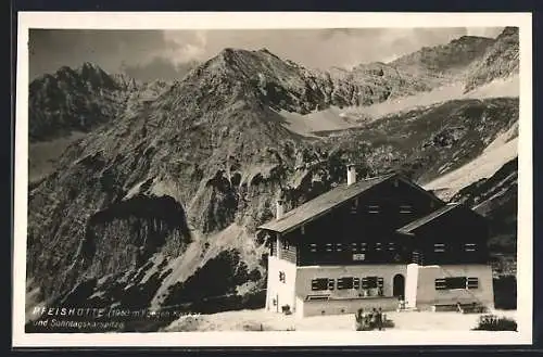 AK Pfeishütte mit Sonntagskarspitze
