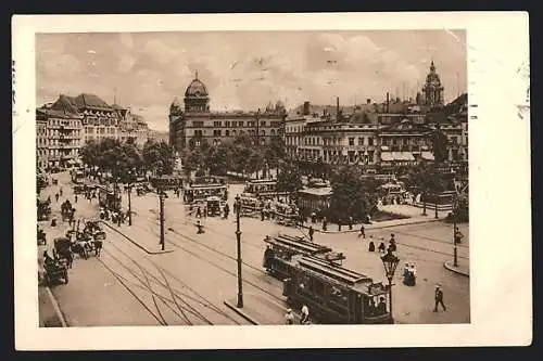 AK Berlin, Alexanderplatz mit Strassenbahnen