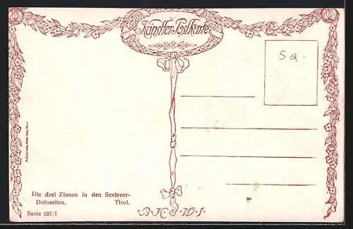 Künstler-AK Edward Harrison Compton: Dolomiten, Blick auf die Drei Zinnen