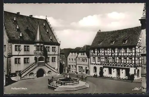 AK Volkach, Rathaus mit Gasthaus Mainbrücke