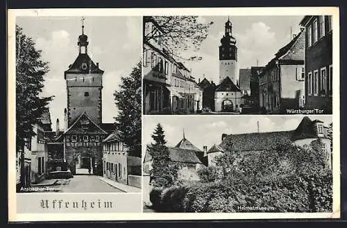 AK Uffenheim, Würzburger Tor, Partien im Ort