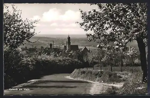 AK Volkach, Teilansicht mit Kirche