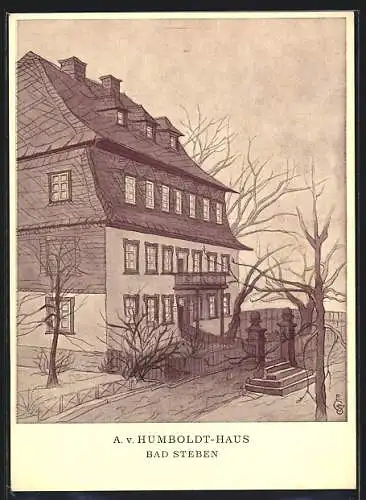 Künstler-AK Bad Steben, Das A. v. Humboldt-Haus
