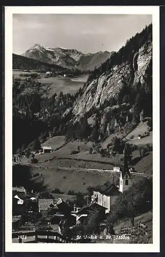 AK St. Jodok a. Br., Teilansicht mit Kirche