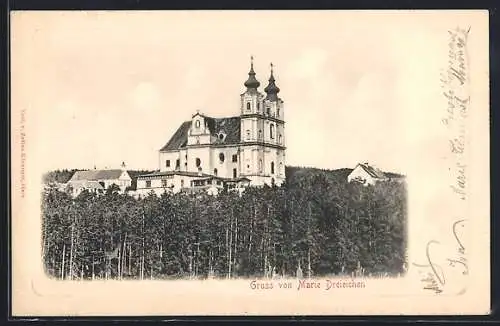 AK Maria Dreieichen, Panorama mit Kirche