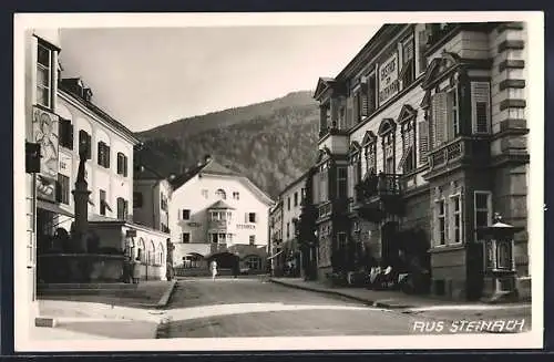 AK Steinach, Hotel Steinbock, Strassenpartie