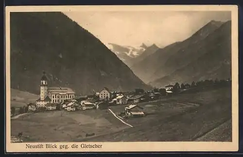 AK Neustift /Stubai, Blick gegen die Gletscher