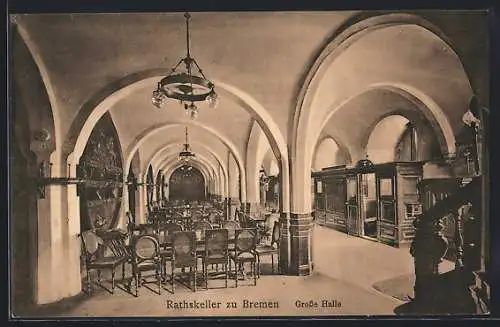 AK Bremen, Gasthof Rathskeller, Grosse Halle