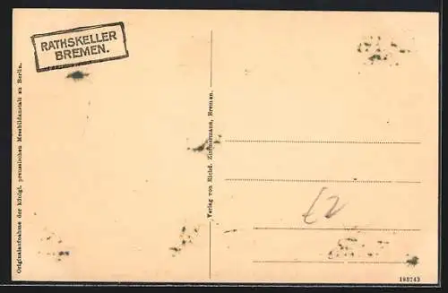 AK Bremen, Gasthof Rathskeller, Grosse Halle