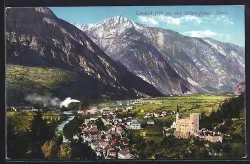 AK Landeck /Tirol, Teilansicht mit Silberspitze