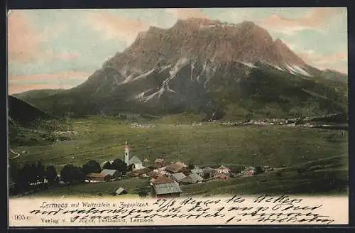 AK Lermoos, Teilansicht mit Wetterstein und Zugspitze