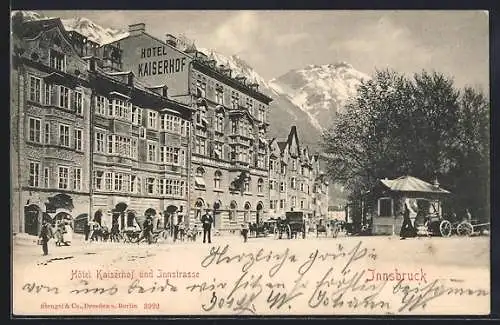 AK Innsbruck, Das Hotel Kaiserhof und die Innstrasse