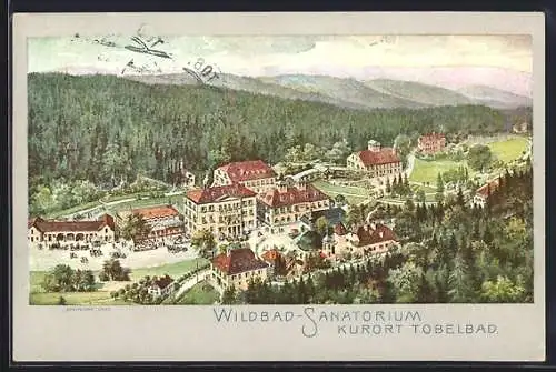 Künstler-AK Tobelbad, Wildbad-Sanatorium