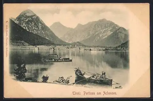 AK Pertisau am Achensee, Blick über den Achensee zum Ort