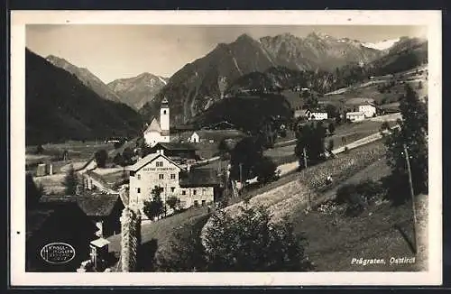 AK Prägraten, Ortsansicht mit Gasthaus Steiner-Post