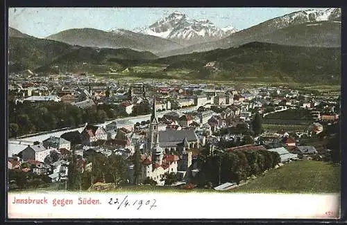 AK Innsbruck, Teilansicht mit Kirche gegen Süden