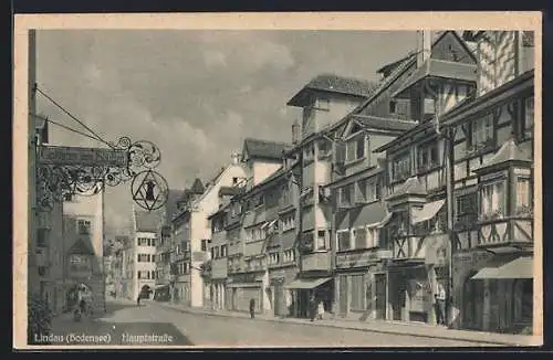 AK Lindau /Bodensee, Hauptstrasse mit Gasthaus zum Sünfzen