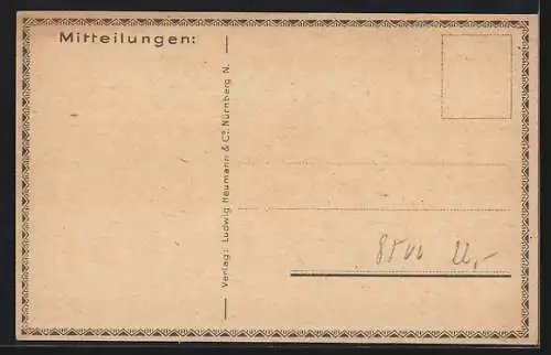 AK Elbersroth, Mädchen pflückt Blumen unter dem Apfelbaum, Ortsansicht