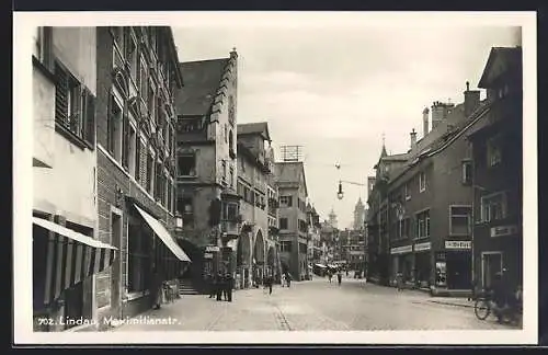 AK Lindau / Bodensee, Strassenpartie in der Maximilianstrasse