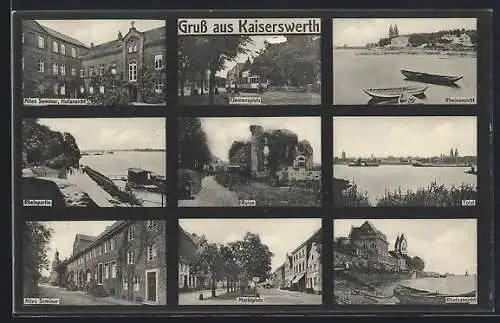 AK Kaiserswerth, Altes Seminar, Clemensplatz und Ruine