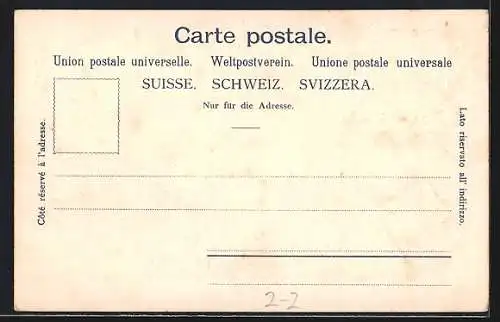 Präge-AK Geneve, Pont du Mont Blanc et le Mont Blanc, schweizer Briefmarken und Wappen