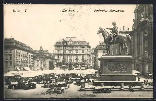 AK Wien, Radetzky-Monument am Hof