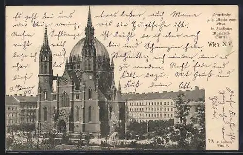 AK Wien, Pfarrkirche z. h. Maria vom Siege, Mariahilf-Gürtel