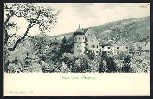 AK Bregenz, Ortspartie mit Kirche